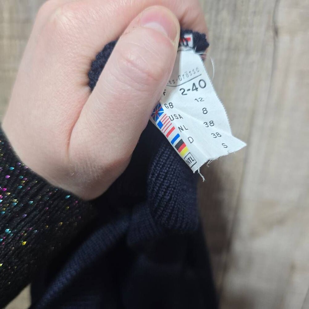Saint James Vintage Navy Knit Full Zip Wool Sweater 8 Designer Luxury Minimalist - Picture 7 of 7